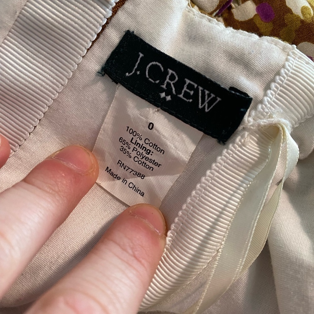 J. Crew Strapless Tiered Ruffle Sheath Cocktail Mini Dress in Brown and Purple - Picture 4 of 6